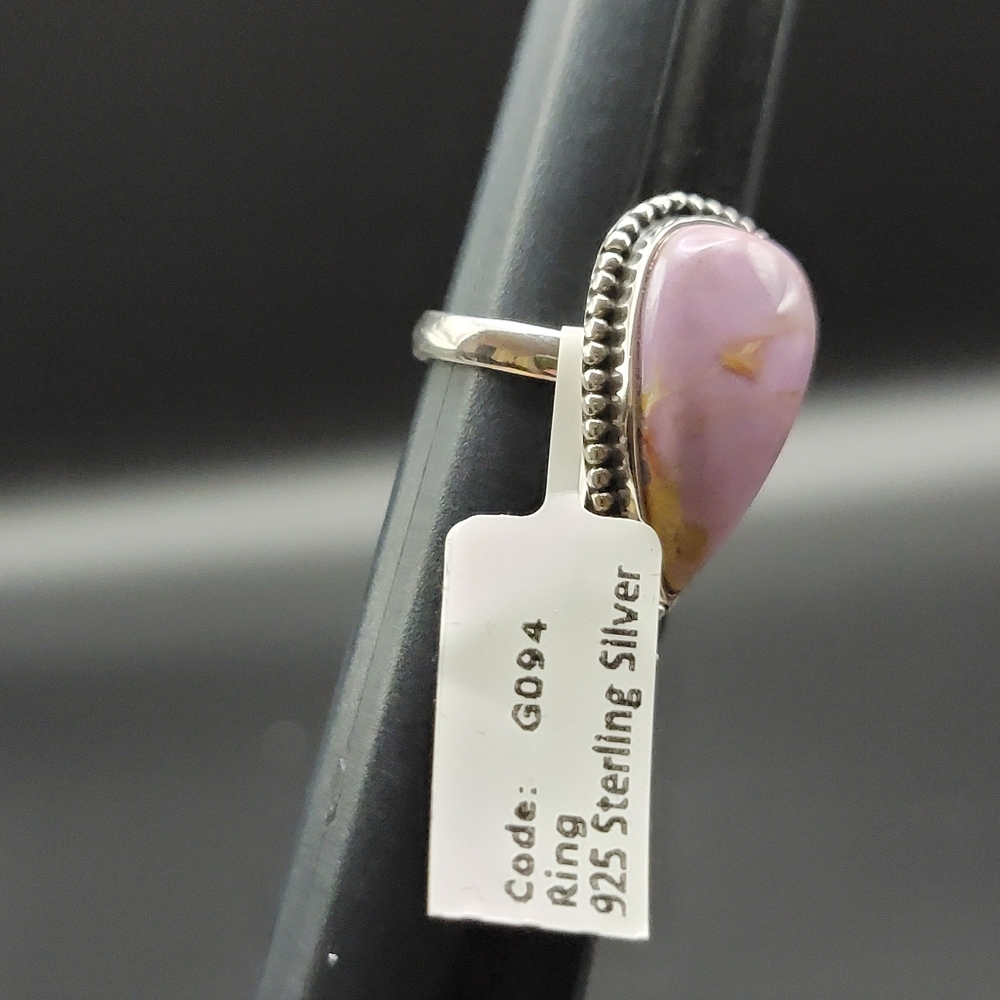 NEW Phosphosiderite Sterling Silver Ring Size  7 Pear Shape Purple Gemstone Boho - Picture 7 of 11